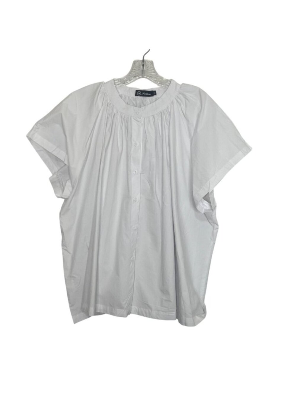 Sunnow Button Front Top Blouse XL White New WOT Loose Fit